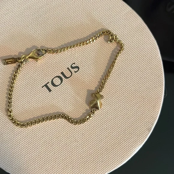 TOUS silver vermeil bracelet bear motif 7 inches lobster clasp - Picture 3 of 12